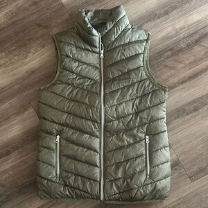 Olive Green Quilted Puffer Vest